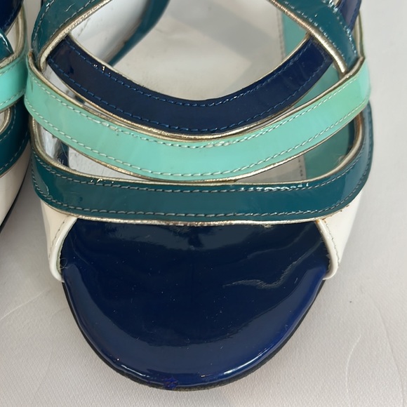 Accademia of Venice made in Italy Shades of Blue Bejewelled Sling Back Sandal - Picture 5 of 17
